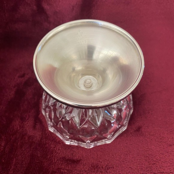 Vintage Wallace 9123 Silver Plate and Crystal Lidded Pedestal Candy Dish USA - Picture 15 of 16